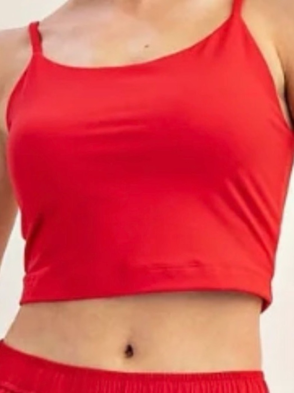 Rae Mode Red Buttery Soft Brami Crop Tank Small Adjustable Straps Padded